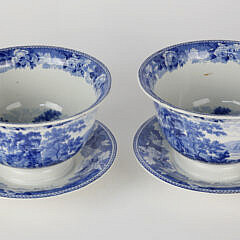 30-5041 Blue and White Transferware Bowls with Underplates A_MG_8275