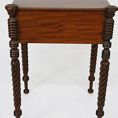 Massachusetts Sheraton Mahogany Two Drawer Work Stand, 19th Century