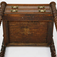 Massachusetts Sheraton Mahogany Two Drawer Work Stand, 19th Century