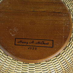 Harry Hilbert Round Nantucket Swing Handle Basket with Pagoda Shaped Lid