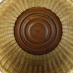 Harry Hilbert Round Nantucket Swing Handle Basket with Pagoda Shaped Lid