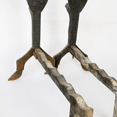 Pair of Vintage Cast Iron Reindeer Andirons