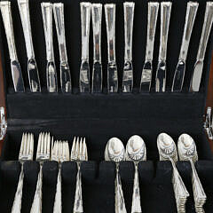 90 Piece Lunt Sterling Silver Flatware Service For Twelve in the Madrigal Pattern