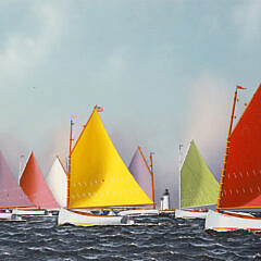 Jerome Howes Oil on Canvas “Rainbow Fleet”