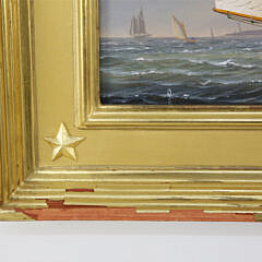 William R. Davis Oil on Canvas “#5 Catboat Sailing in the Harbor”