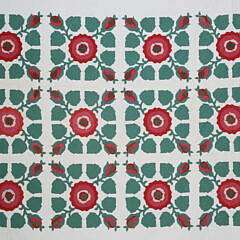 Rose of Sharon Floral Applique Quilt, circa 1930s