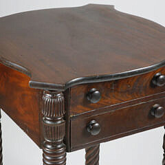 American Sheraton Mahogany Two-Drawer Work Stand, 19th Century