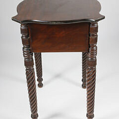 American Sheraton Mahogany Two-Drawer Work Stand, 19th Century