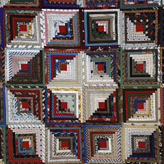 Fine 19th Century “Barn Raising” Graphic Patchwork Quilt