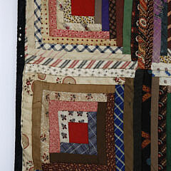 Fine 19th Century “Barn Raising” Graphic Patchwork Quilt