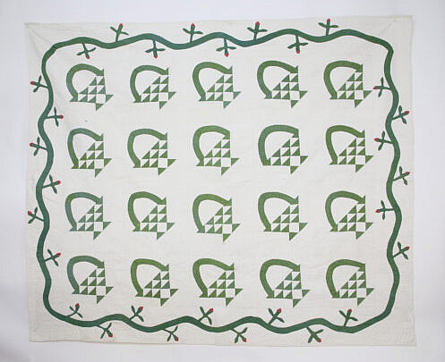 41539 White Flower Basket Patchwork Quilt A_MG_7052
