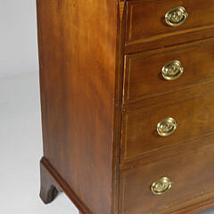 American Federal Cherry Wood Inlaid Graduated Chest of Four Drawers, circa 1800