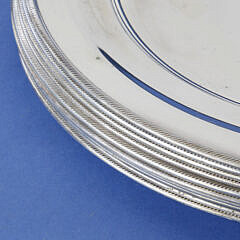 Set of 10 Sheffield Silver Plated Service Plates, 20th Century