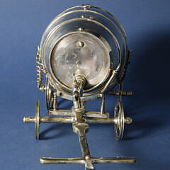 Victorian Silver Plated Barrel Form Spirit Wagon, 19th Century