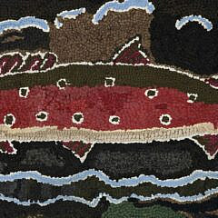 Vintage “Trout” Hand Hooked Rug