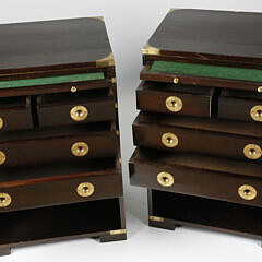 Pair of Vintage Campaign Style Brass Bound Mahogany Night Stands