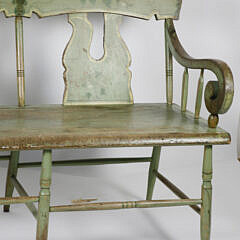 Pennsylvania Hand Painted Triple-Back Deacon’s Bench, 19th Century