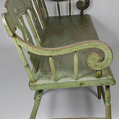 Pennsylvania Hand Painted Triple-Back Deacon’s Bench, 19th Century