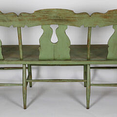 Pennsylvania Hand Painted Triple-Back Deacon’s Bench, 19th Century