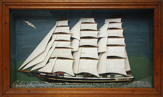 46-5012 Folk Art Clipper Ship “N. Light” Shadow Box A_MG_8329