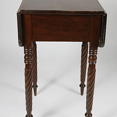 American Sheraton Two Drawer Drop Leaf Stand, 19th Century