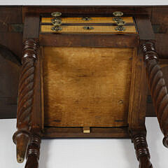 American Sheraton Two Drawer Drop Leaf Stand, 19th Century