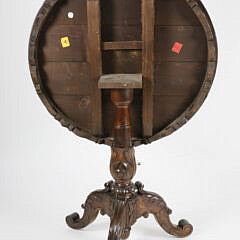 Profusely Inlaid Round Tilt Top Tea Table , 19th Century