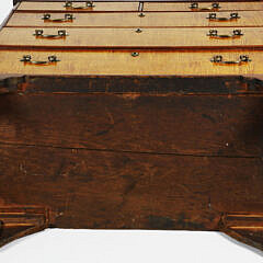 American Tiger Maple and Mahogany Two Over Three Drawer Chest, early 19th Century