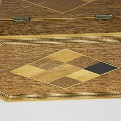 British Regency Canted Corner Double Compartment Tea Caddy, 19th Century