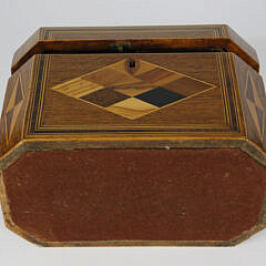 British Regency Canted Corner Double Compartment Tea Caddy, 19th Century