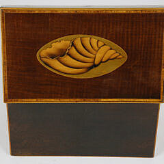 British Regency Double Compartment Conch Shell Inlaid Tea Caddy, 19th Century