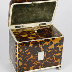 British Regency Dome Top Tortoiseshell Tea Caddy, 19th Century