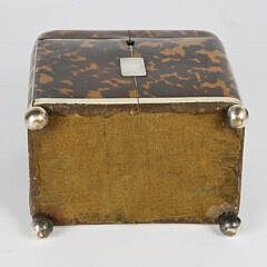 British Regency Dome Top Tortoiseshell Tea Caddy, 19th Century