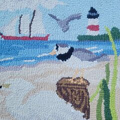 Claire Murray Hooked Rug “Shorebirds at Sankaty”