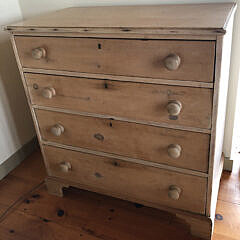 Antique English Pine Chest of Four Drawers