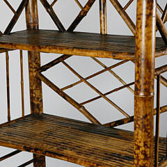 Vintage Bamboo Bookshelf Etagere