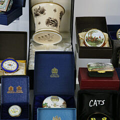 Collection Of 23 Covered Enamel Boxes