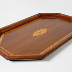 Antique American Mahogany and Satinwood Inlaid Octagonal Serving Tray