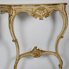 Pair of Contemporary French Louis XV Style Paint Decorated Console Tables