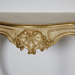 Pair of Contemporary French Louis XV Style Paint Decorated Console Tables