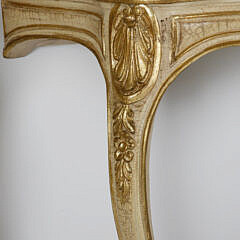 Pair of Contemporary French Louis XV Style Paint Decorated Console Tables