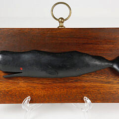 Vintage Hand Carved and Painted Sperm Whale Plaque