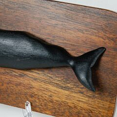 Vintage Hand Carved and Painted Sperm Whale Plaque