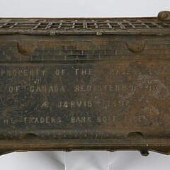 Antique 1891 Cast Iron Still Bank “The Traders Bank of Canada”