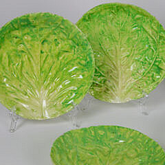 Group of  Vintage E B Napoli Italian Majolica Lettuce Leaf Ware