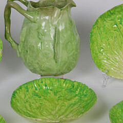 Group of  Vintage E B Napoli Italian Majolica Lettuce Leaf Ware