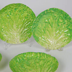 Group of  Vintage E B Napoli Italian Majolica Lettuce Leaf Ware