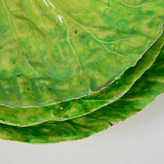 Group of  Vintage E B Napoli Italian Majolica Lettuce Leaf Ware