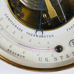 French Made U.S. Standard Holosteric Brass Barometer