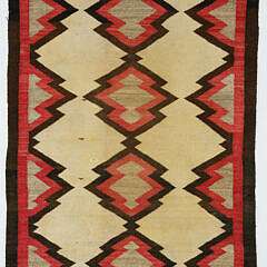 Two 1930s Vintage Navajo Native American Woven Rugs